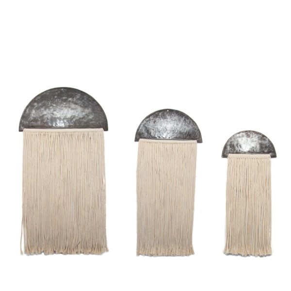 Metal and Macrame Wall Art Set