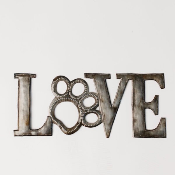 Paw Print Love Metal Art